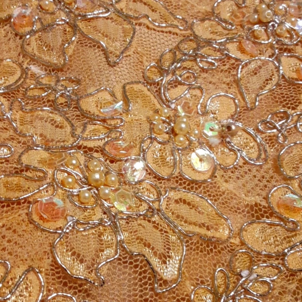 Flower Girl Dress, Handmade Custom Made, Navy Gold Pearl & Sequin Embellishments - Picture 11 of 15